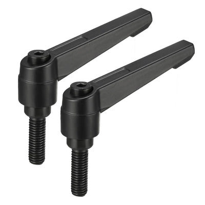 Harfington Uxcell M6 x 16mmThread Push Button Ratchet Level Adjustable Handle Male Threaded Stud 2pcs