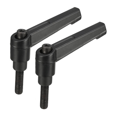 Harfington Uxcell M6 x 16mmThread Push Button Ratchet Level Adjustable Handle Male Threaded Stud 2pcs