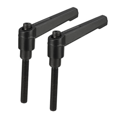 Harfington Uxcell M6 x 16mmThread Push Button Ratchet Level Adjustable Handle Male Threaded Stud 2pcs