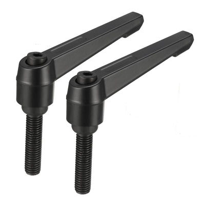 Harfington Uxcell M6 x 16mmThread Push Button Ratchet Level Adjustable Handle Male Threaded Stud 2pcs