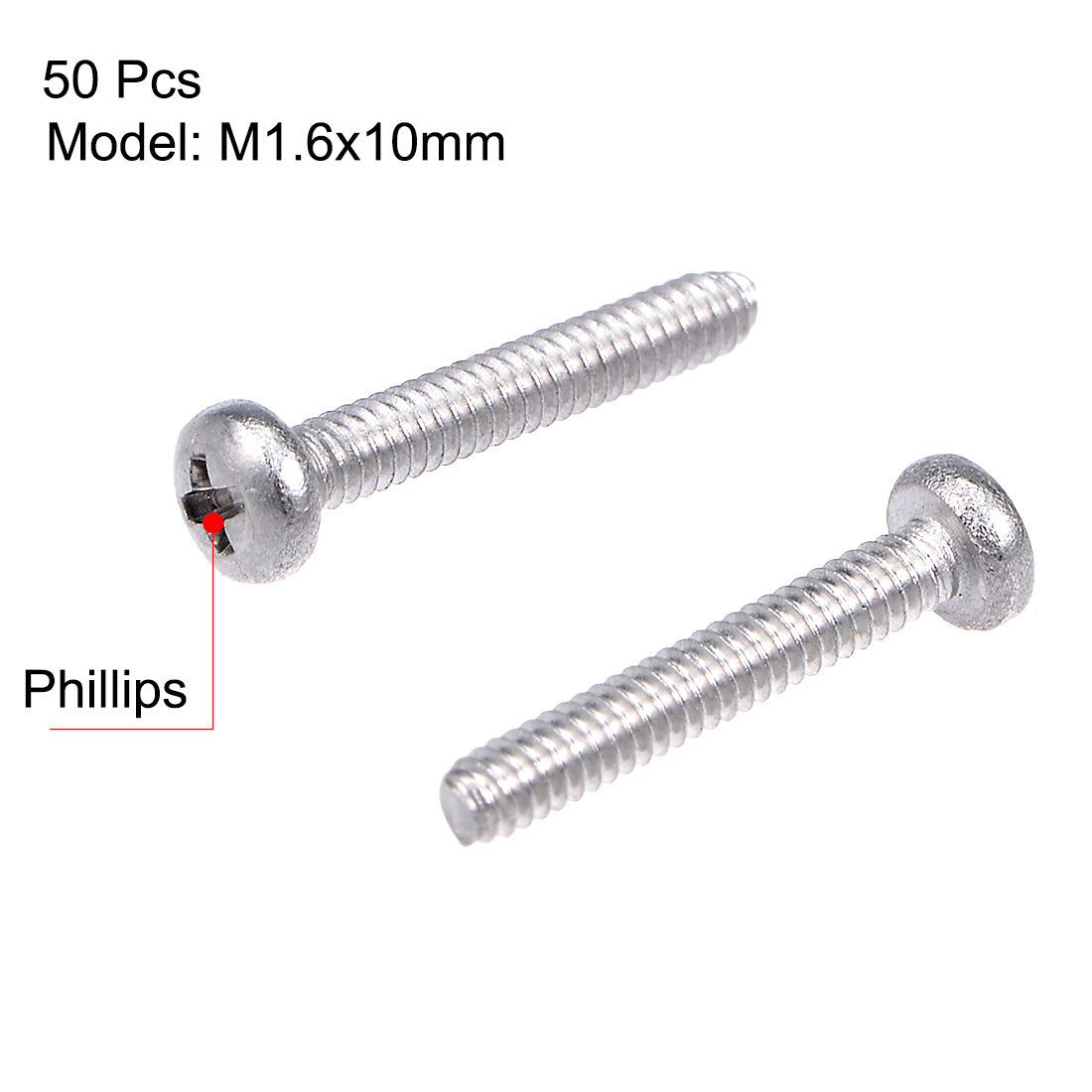 uxcell Uxcell Machine Screws Pan Phillips Cross Head Screw 304 Stainless Steel Fasteners Bolts 50pcs