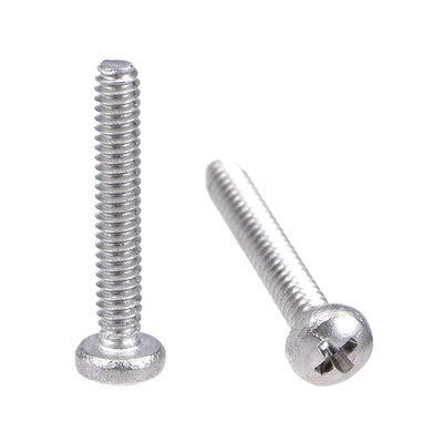 Harfington Uxcell Machine Screws Pan Phillips Cross Head Screw 304 Stainless Steel Fasteners Bolts 50pcs