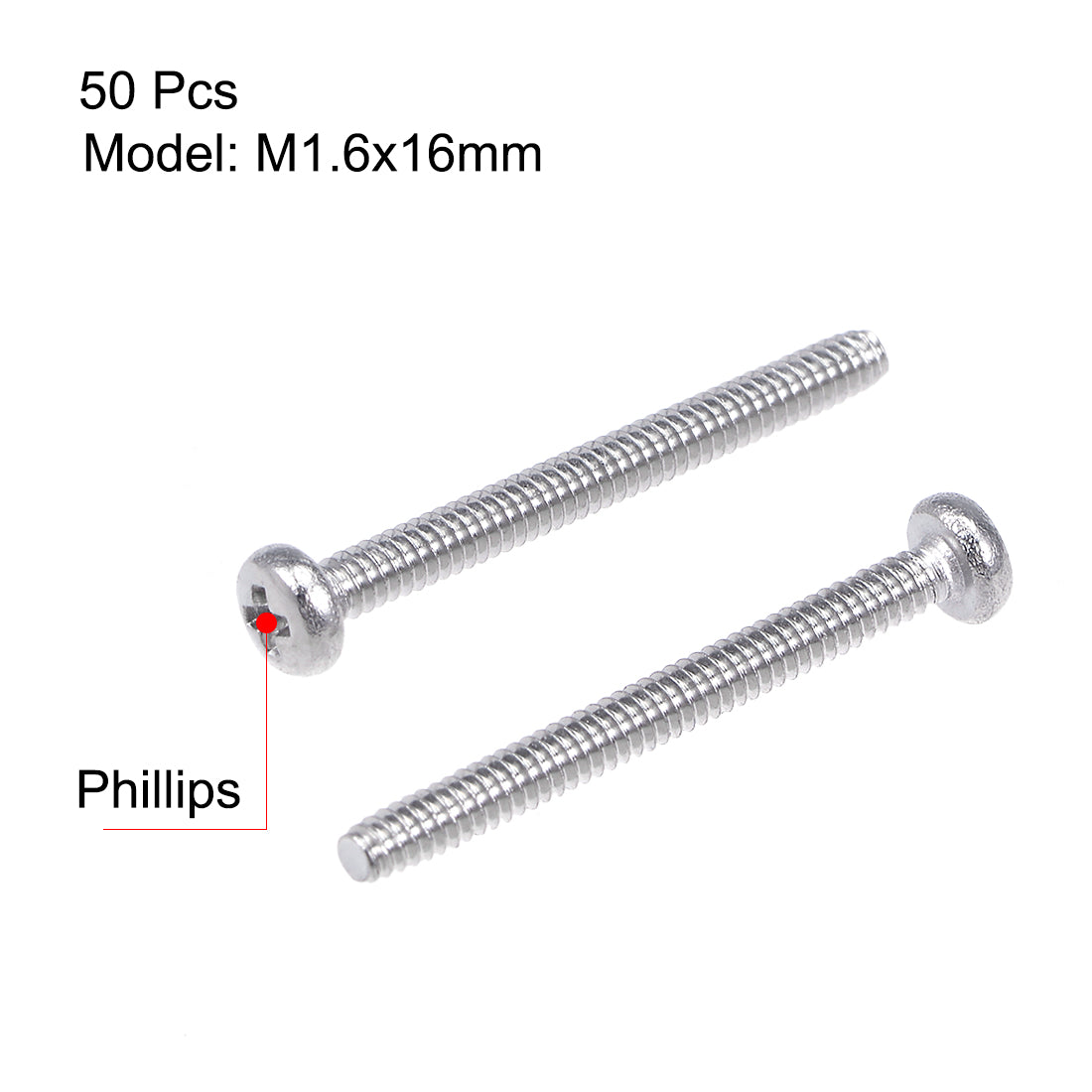 uxcell Uxcell Machine Screws Pan Phillips Cross Head Screw 304 Stainless Steel Fasteners Bolts 50pcs