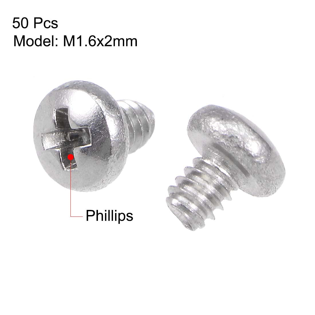 uxcell Uxcell Machine Screws Pan Phillips Cross Head Screw 304 Stainless Steel Fasteners Bolts 50pcs