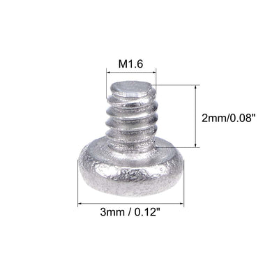 Harfington Uxcell Machine Screws Pan Phillips Cross Head Screw 304 Stainless Steel Fasteners Bolts 50pcs