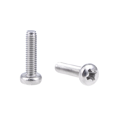 Harfington Uxcell Machine Screws Pan Phillips Head Screw Stainless Steel Fasteners Bolts, 100Pcs