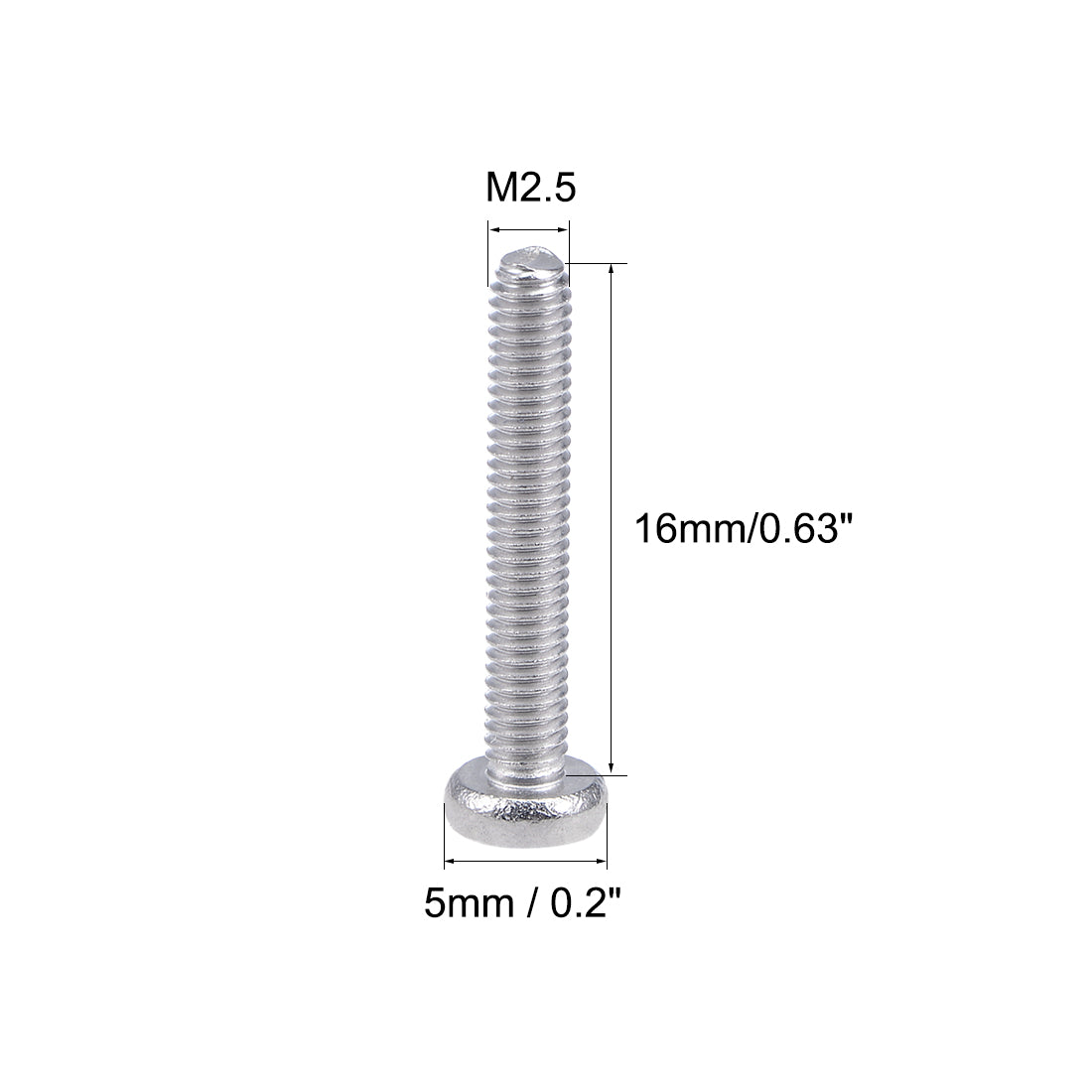 uxcell Uxcell Machine Screws Pan Phillips Head Screw Stainless Steel Fasteners Bolts, 100Pcs