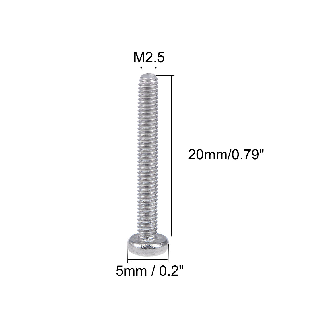 uxcell Uxcell Machine Screws Pan Phillips Cross Head Screw Stainless Steel Fasteners Bolts, 60Pcs