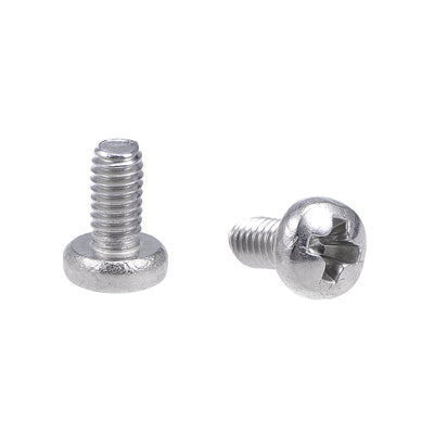 Harfington Uxcell Machine Screws Pan Phillips Head Screw Stainless Steel Fasteners Bolts, 100Pcs