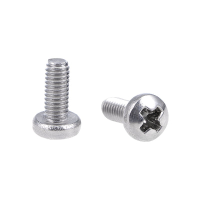 Harfington Uxcell Machine Screws Pan Phillips Cross Head Screw Stainless Steel Fasteners Bolts, 60Pcs