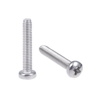 Harfington Uxcell Machine Screws Pan Phillips Head 304 Stainless Steel Fasteners Bolts 100Pcs