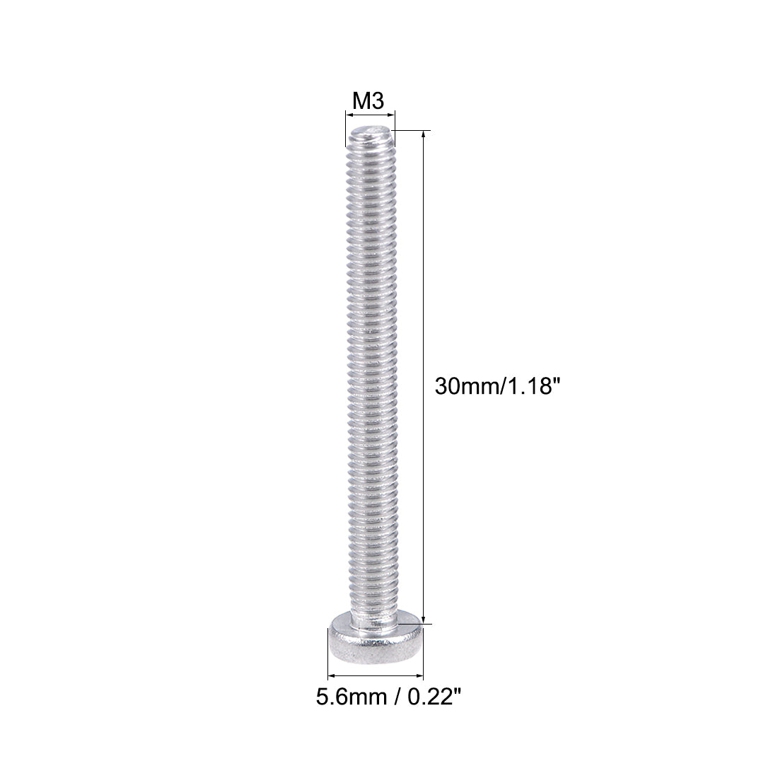 uxcell Uxcell Machine Screws Pan Phillips Head 304 Stainless Steel Fasteners Bolts 100Pcs