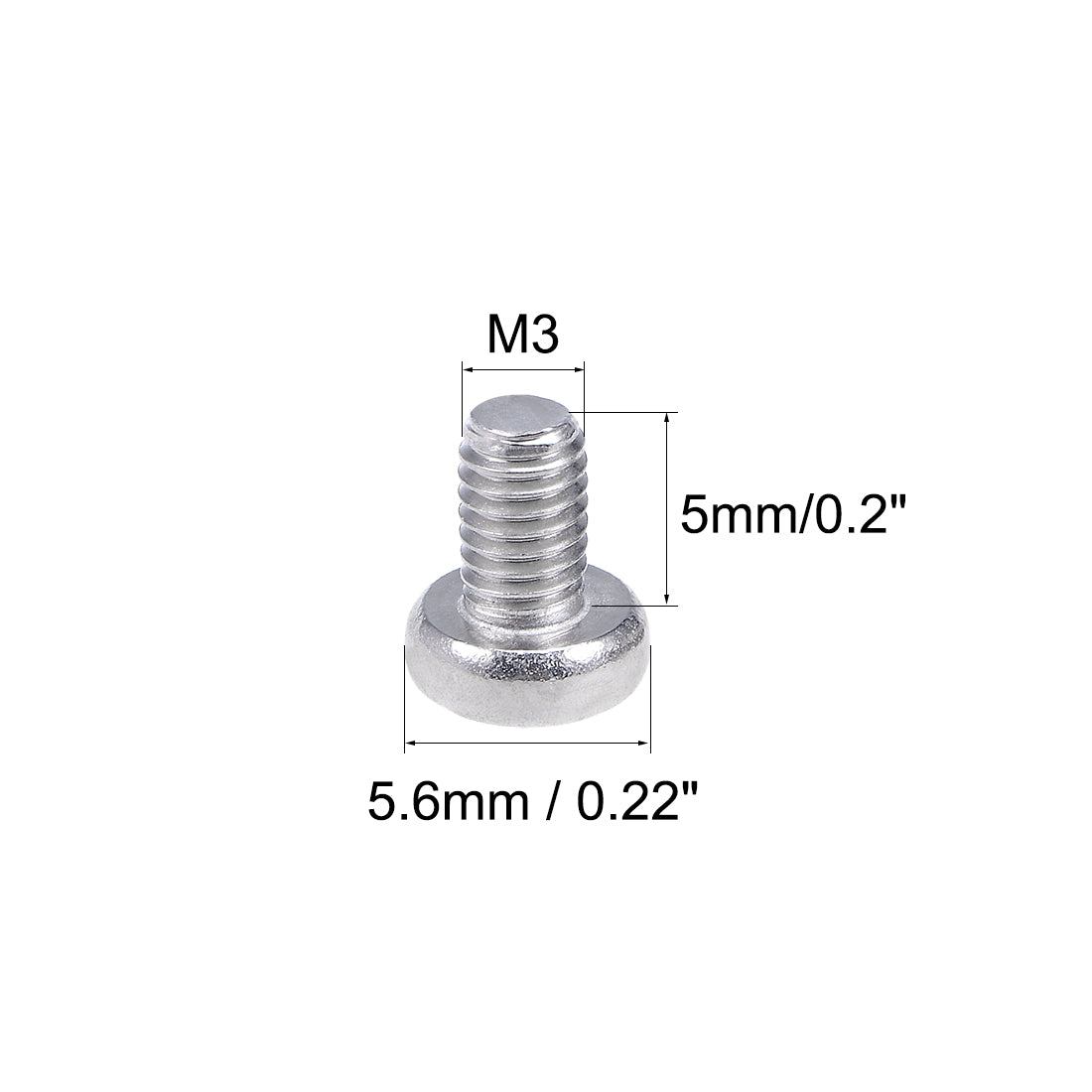 uxcell Uxcell Machine Screws Pan Phillips Head 304 Stainless Steel Fasteners Bolts 100Pcs