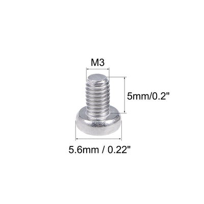 Harfington Uxcell Machine Screws Pan Phillips Head 304 Stainless Steel Fasteners Bolts 100Pcs