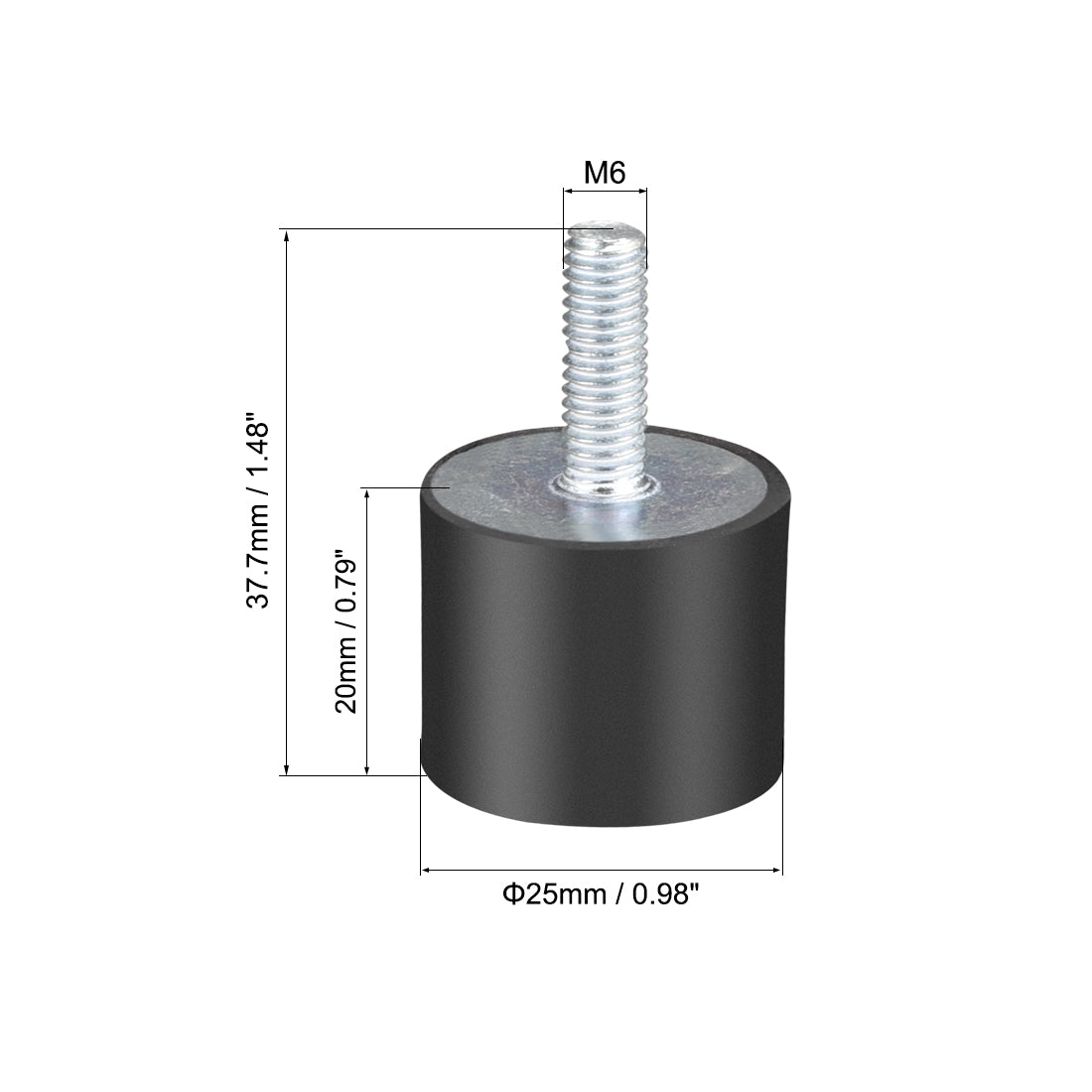 uxcell Uxcell Thread Rubber Mounts,Vibration Isolators,Cylindrical w Studs  2pcs