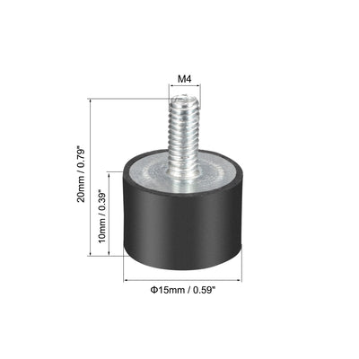 Harfington Uxcell Thread Rubber Mounts,Vibration Isolators,Cylindrical w Studs  2pcs