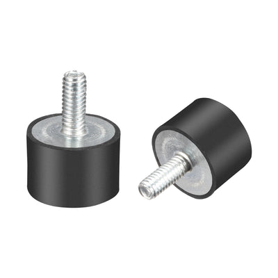 Harfington Uxcell Thread Rubber Mounts,Vibration Isolators,Cylindrical w Studs  2pcs