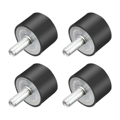 Harfington Uxcell Thread Rubber Mounts,Vibration Isolators,Cylindrical w Studs  4pcs