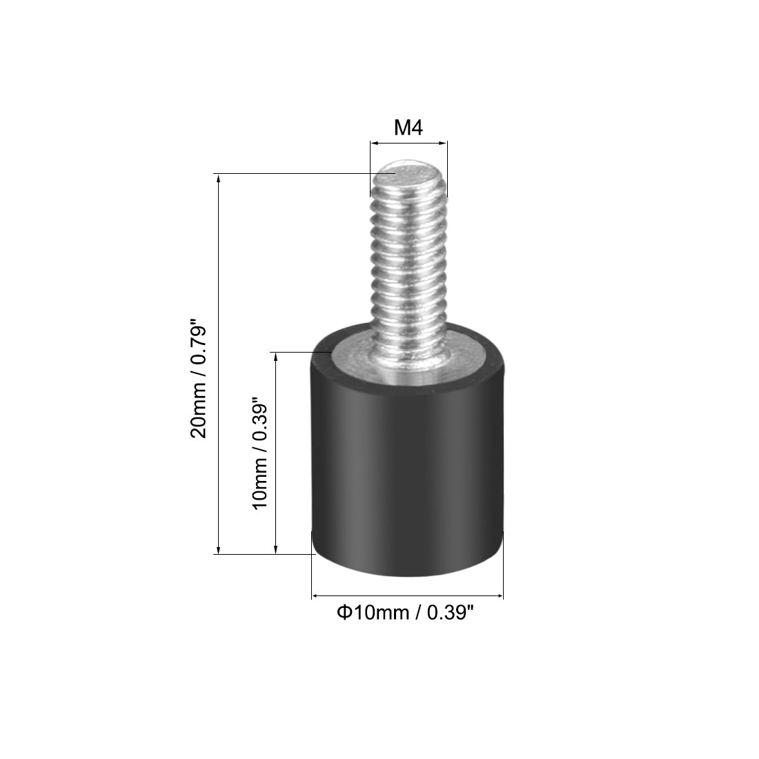 uxcell Uxcell Thread Rubber Mounts,Vibration Isolators,Cylindrical w Studs  2pcs