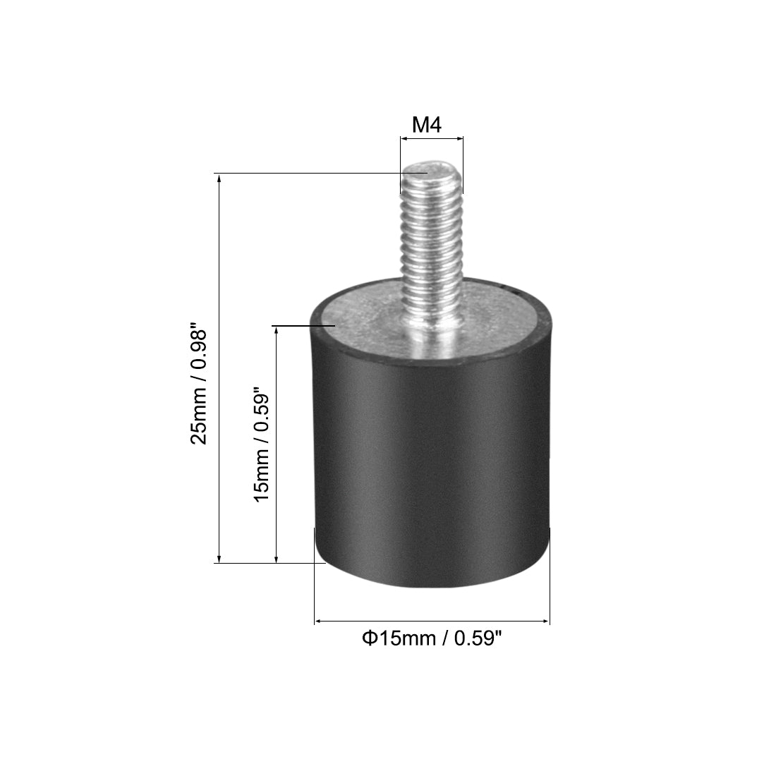 uxcell Uxcell Thread Rubber Mounts,Vibration Isolators,Cylindrical w Studs  2pcs