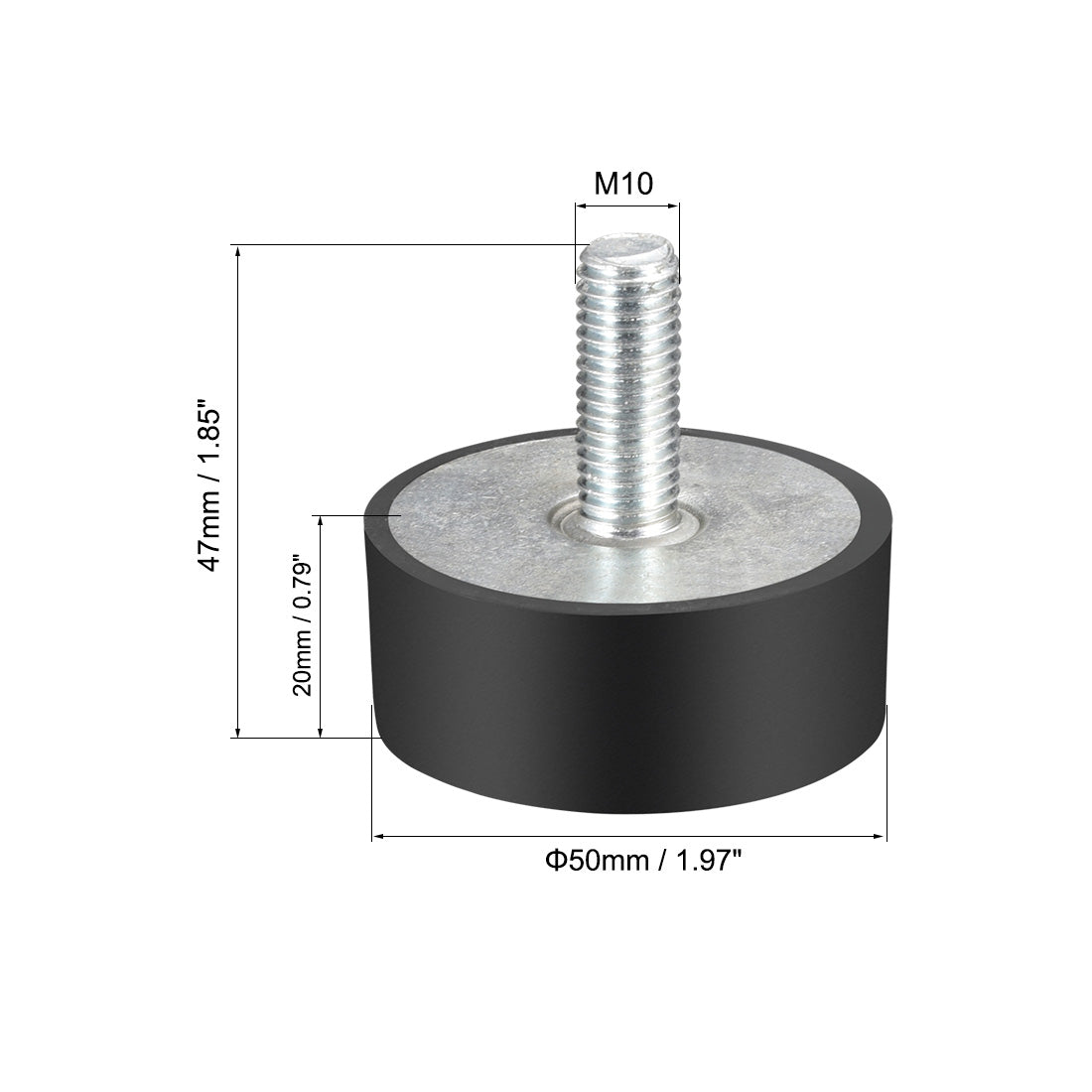 uxcell Uxcell Thread Rubber Mounts,Vibration Isolators,Cylindrical w Studs  2pcs