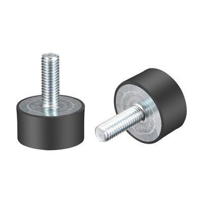 Harfington Uxcell Thread Rubber Mounts,Vibration Isolators,Cylindrical w Studs  2pcs