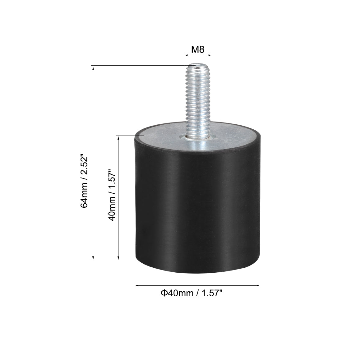 uxcell Uxcell Thread Rubber Mounts,Vibration Isolators,Cylindrical w Studs  2pcs