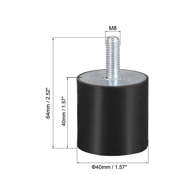 Harfington Uxcell Thread Rubber Mounts,Vibration Isolators,Cylindrical w Studs  2pcs