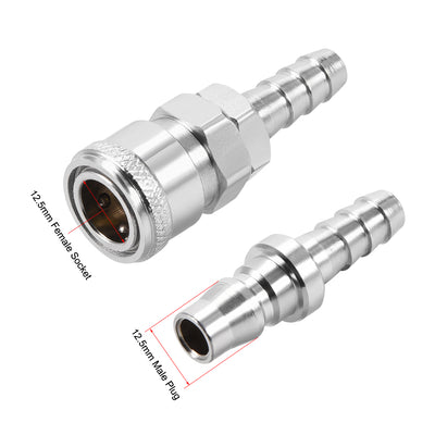 Harfington Uxcell Quick Coupler, Air Hose Fitting Connector 10.5mm Barb Quick Disconnect Set