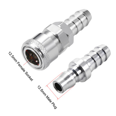 Harfington Uxcell Quick Coupler, Air Hose Fitting Connector 13.3mm Barb Quick Disconnect Set