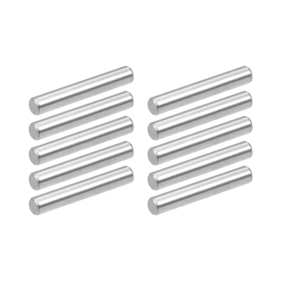 uxcell Uxcell 10Pcs 4mm x 25mm Dowel Pin 304 Stainless Steel Shelf Support Pin Fasten Elements Silver Tone