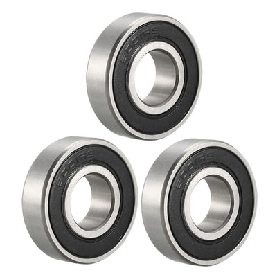 Harfington Uxcell Deep Groove Ball Bearings Metric Double Sealed Chrome Steel ABEC1 Z1 Level