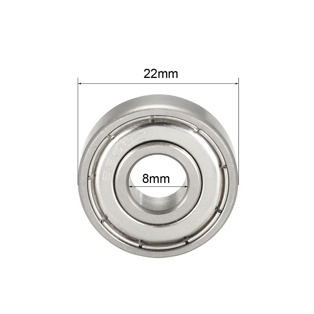 uxcell Uxcell S608ZZ Stainless Steel Ball Bearing 8x22x7mm Double Shielded S608Z Bearings (Z2 Lever)