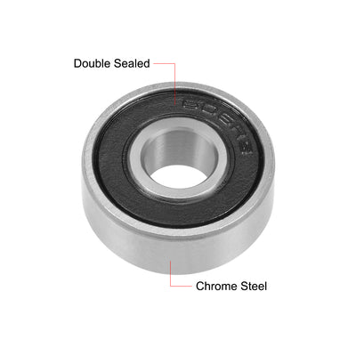 Harfington Uxcell Deep Groove Ball Bearings Metric Double Sealed Chrome Steel Rollers