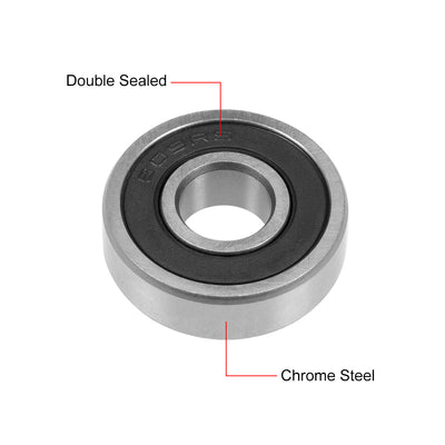 Harfington Uxcell Deep Groove Ball Bearings Metric Double Sealed Chrome Steel Rollers