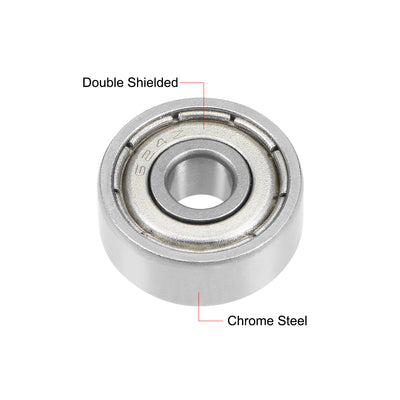 Harfington Uxcell Deep Groove Ball Bearings Metric Double Shielded Chrome Steel ABEC1 Z1 Level