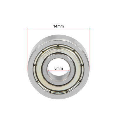 Harfington Uxcell Deep Groove Ball Bearing Metric Double Shielded Chrome Steel ABEC1 Z1 Level