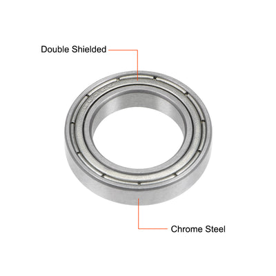 Harfington Uxcell Deep Groove Ball Bearings Thin Section Double Shield Chrome Steel