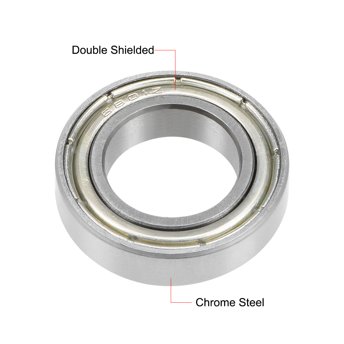 uxcell Uxcell Deep Groove Ball Bearings Thin Section Double Shield Chrome Steel