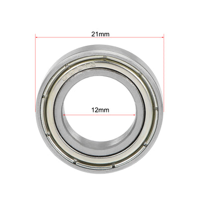 Harfington Uxcell Deep Groove Ball Bearings Thin Section Double Shield Chrome Steel