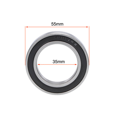 Harfington Uxcell Deep Groove Ball Bearing Double Sealed Chrome Steel Bearings