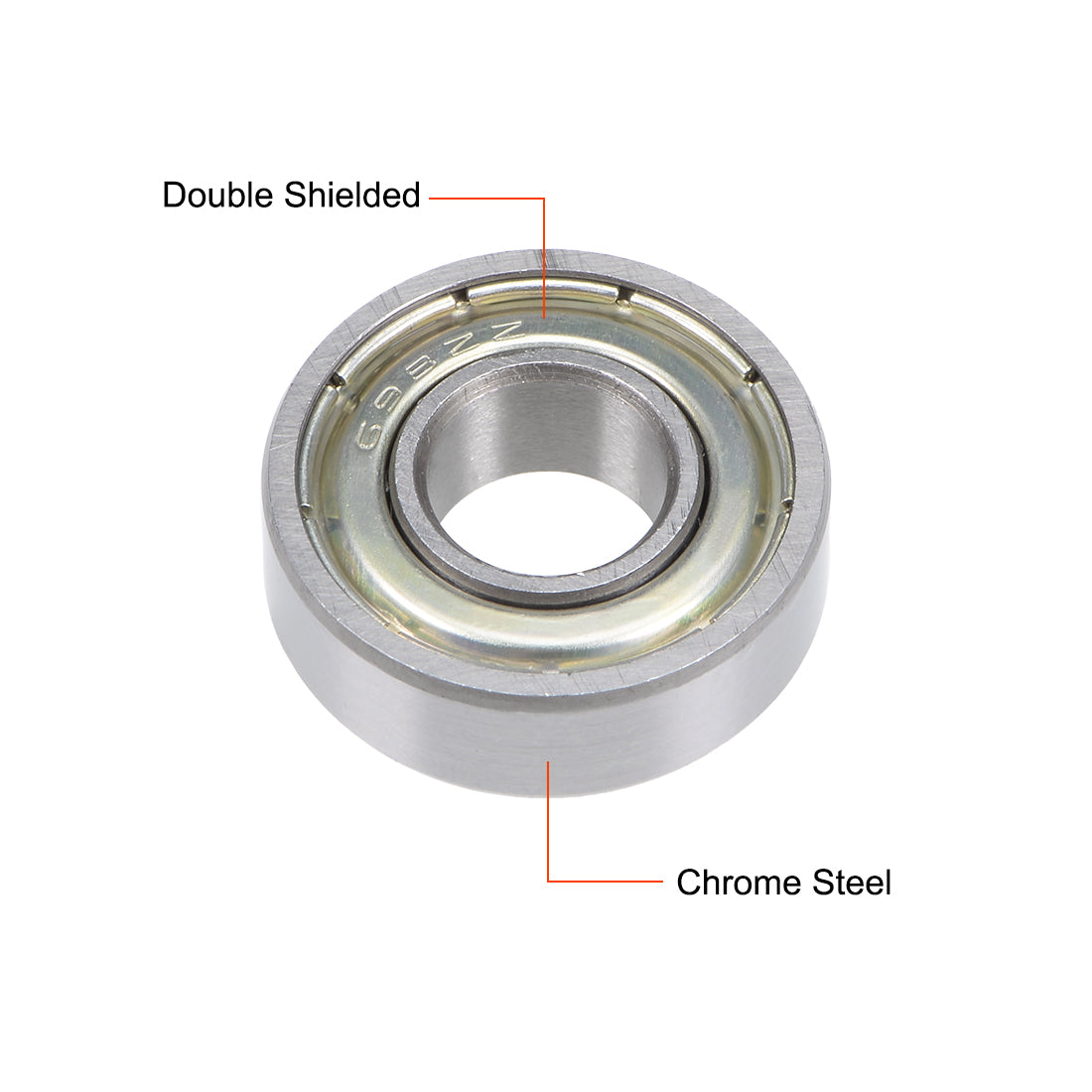 uxcell Uxcell Deep Groove Ball Bearing Metric Double Shielded Chrome Steel ABEC1 Z1 Level