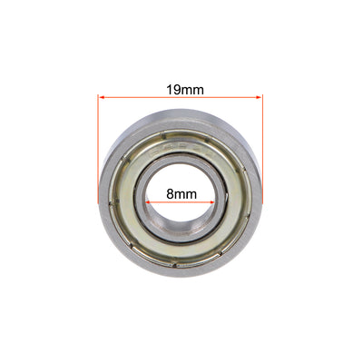 Harfington Uxcell Deep Groove Ball Bearing Metric Double Shielded Chrome Steel ABEC1 Z1 Level