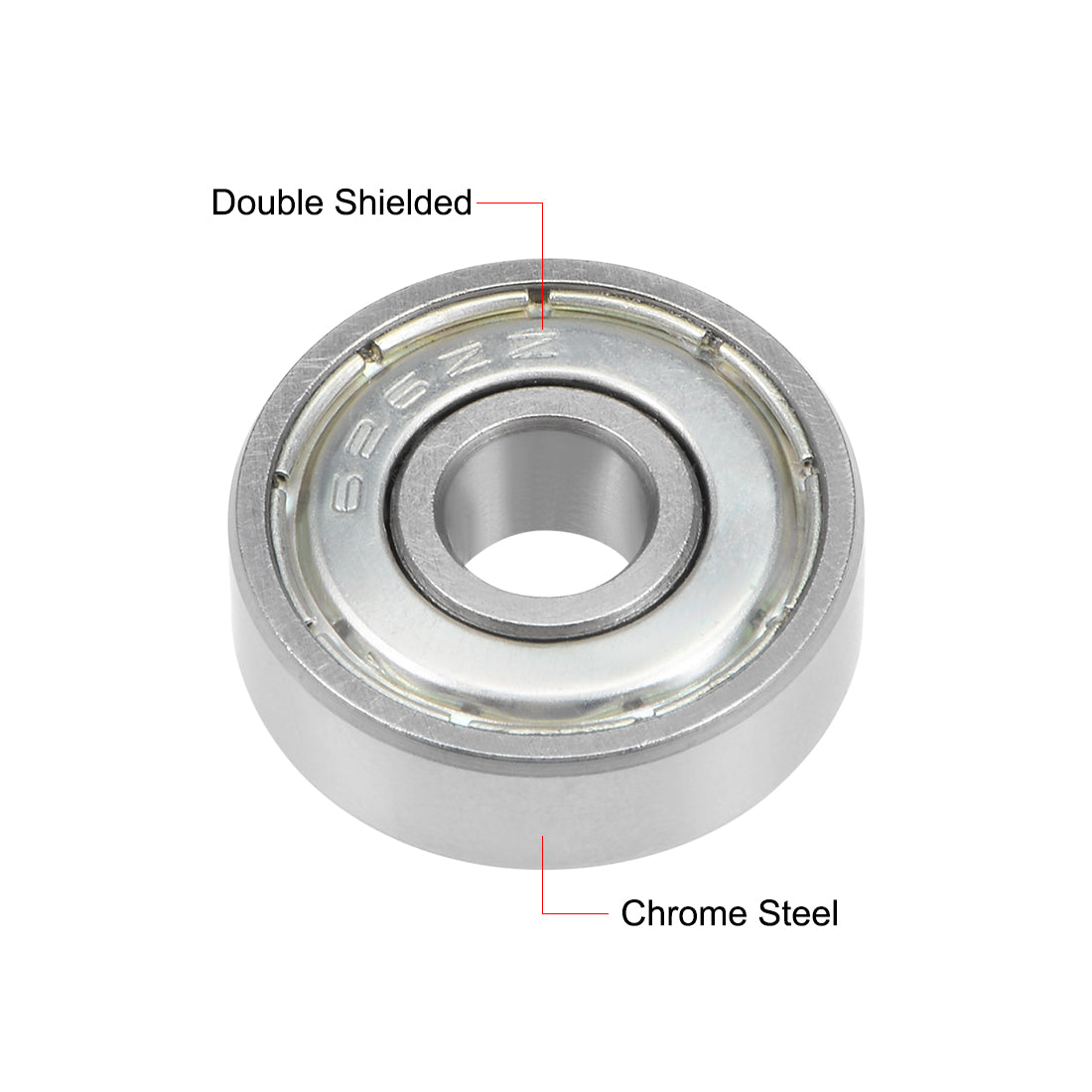 uxcell Uxcell Deep Groove Ball Bearing Metric Double Shielded Chrome Steel ABEC1 Z1