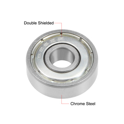 Harfington Uxcell Deep Groove Ball Bearing Metric Double Shielded Chrome Steel ABEC1 Z1