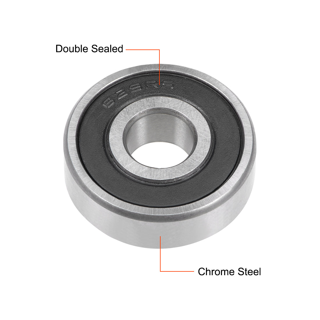 uxcell Uxcell Deep Groove Ball Bearings Metric Double Sealed Chrome Steel ABEC1 Z1 Level