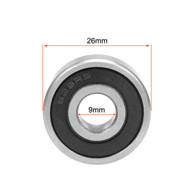 Harfington Uxcell Deep Groove Ball Bearings Metric Double Sealed Chrome Steel ABEC1 Z1 Level