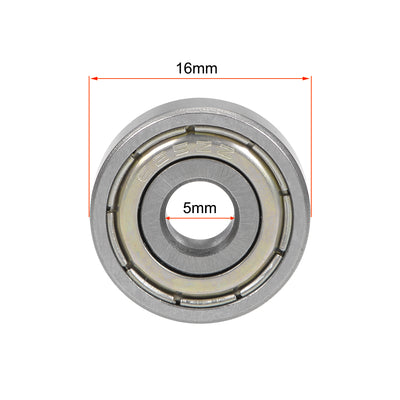 Harfington Uxcell Deep Groove Ball Bearing Metric Double Shielded Chrome Steel ABEC1 Z1