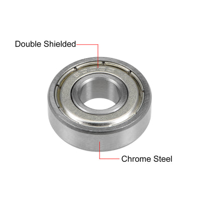 Harfington Uxcell Deep Groove Ball Bearings Metric Double Shielded Chrome Steel P0 Z1 Level