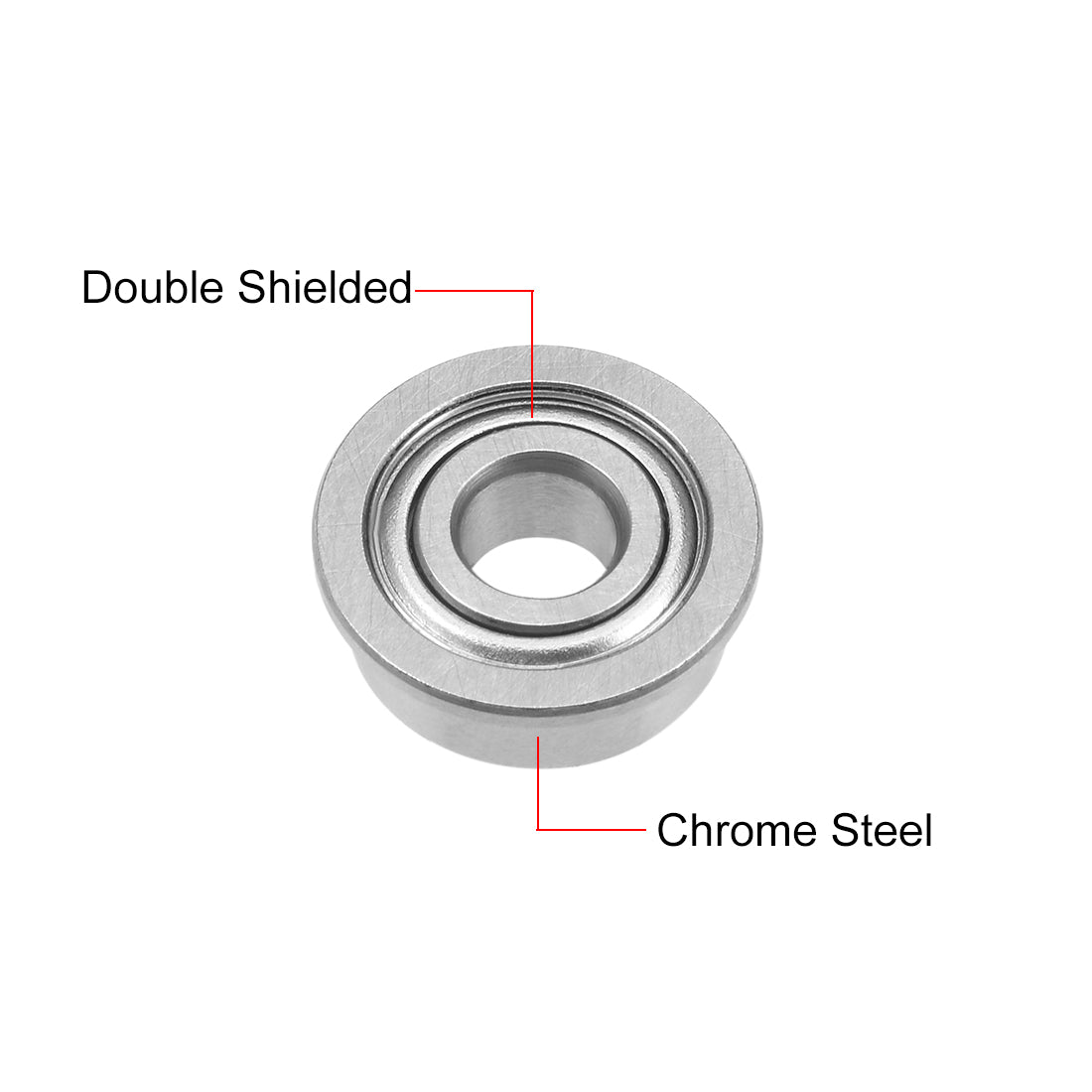 uxcell Uxcell Miniature Flange Deep Groove Ball Bearings Double Shielded Chrome Steel